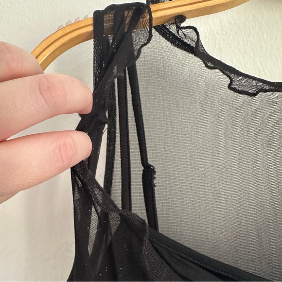 Vintage Y2K Cache Cache Dress Fairy Whimsigoth Grunge Mini Sparkles Mesh Black - Picture 5 of 13